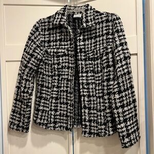 Chico's Black and White Textured Blazer